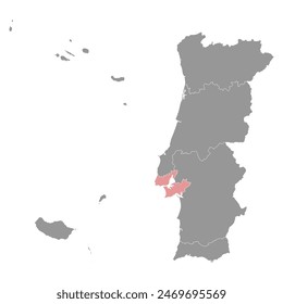 Karte der Region Lissabon, administrative Division Portugals. Vektorillustration.