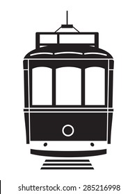 Lisbon tramway vector icon