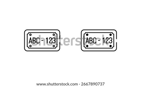 Lisence plate icon design with white background stock illustration