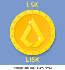 Lisk Coin cryptocurrency blockchain icon. Virtual electronic, internet money or cryptocoin symbol, logo