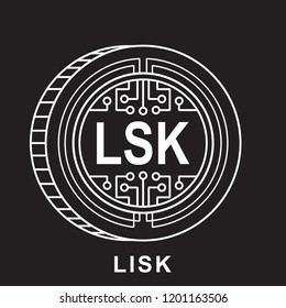 lisk coin Cryptocurrency  icon with black background