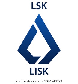 LISK cryptocurrency blockchain icon. Virtual electronic, internet money or cryptocoin symbol, logo