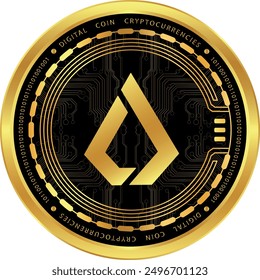 lisk-lsk cryptocurrency drawings on abstract background. 3d illustrations.