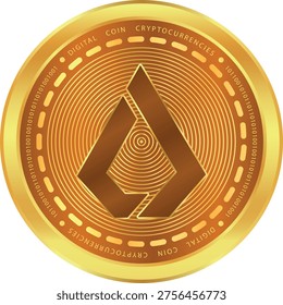 lisk-lsk cryptocurrency drawings on abstract background. 3d illustrations.