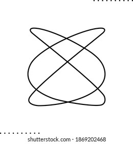 Figura Lissajous, icono del vector de figuras matemáticas en contornos