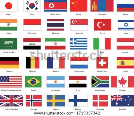 List of 36 kinds of national flags