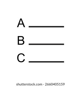 list with alphabet point for design element