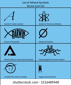 List of Atheist Symbols Vector Icon Set