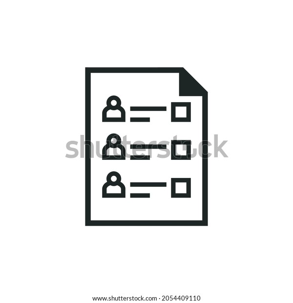 list of\
attendees icon isolated on white\
background.