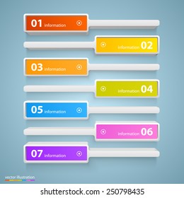 List bar options art info, banner color set, template design element, Vector illustration