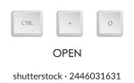 List of basic keyboard shortcuts. Keyboard shortcuts for quickly executing command in operating system. Isolated vector on white background