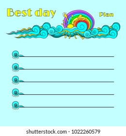 List of the best day plan with clouds, rainbow and sun