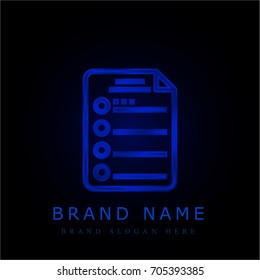 List blue chromium metallic logo