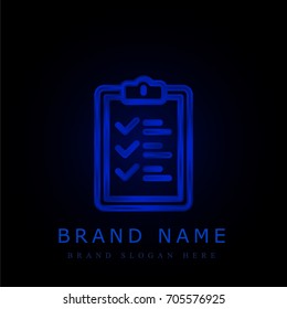 List blue chromium metallic logo