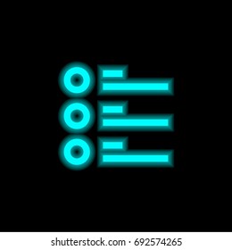 List blue glowing neon ui ux icon. Glowing sign logo vector