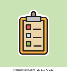 list board editable cartoon style sticker vector