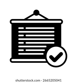 Lista Tablero Icono de glifo Icono de ilustración mini. Uso Para El Concepto Moderno, Impresión, Ui, Ux Kit, Web Y Desarrollo De App. Vector Relacionado Con La Oficina, La Educación, El Examen Y Más