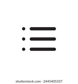 List bullets vector icon. Menu format flat sign design. Formatting items symbol pictogram. Hamburger list ellipsis icon. Ellipsis menu sign. Burger menu sign. UX UI icon