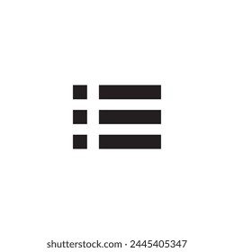 List bullets vector icon. Menu format flat sign design. Formatting items symbol pictogram. Hamburger list ellipsis icon. Ellipsis menu sign. Burger menu sign. UX UI icon