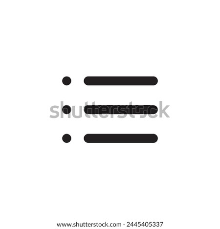 List bullets vector icon. Menu format flat sign design. Formatting items symbol pictogram. Hamburger list ellipsis icon. Ellipsis menu sign. Burger menu sign. UX UI icon