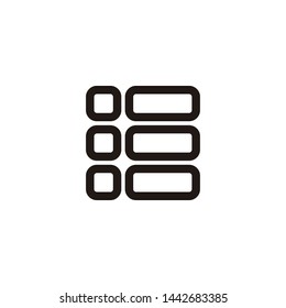 list button outline icon sign signifier vector