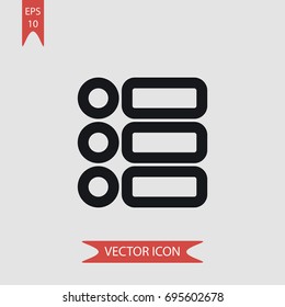 List button vector icon, illustration symbol