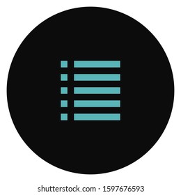 List button vector icon on white background. Flat vector list button icon symbol sign from modern user interface collection for. Mobile concept and web apps