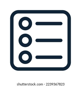 List or catalog icon. Main menu symbol. UI web icon. 48 48 pixel perfect. Vector illustration