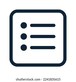 List or catalog icon. Main menu symbol. UI web icon. 48 48 pixel perfect. Vector illustration