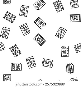 list check document tick vector seamless pattern thin line illustration