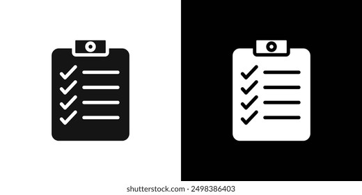 List check icon flat line symbol set.