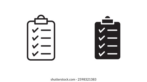 List check icon outlined icon vector collection.