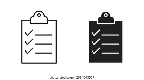 List check icon set in thin line. vector illustrations for web