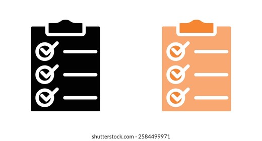 List check icons pack in black and colored version