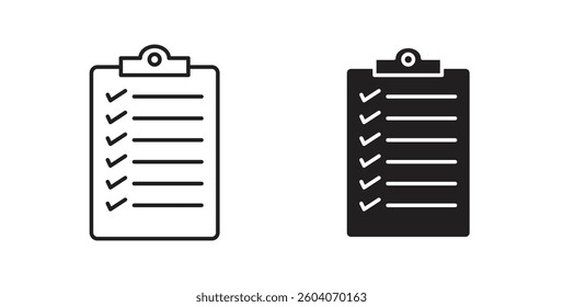List check icons. thin line vector icons