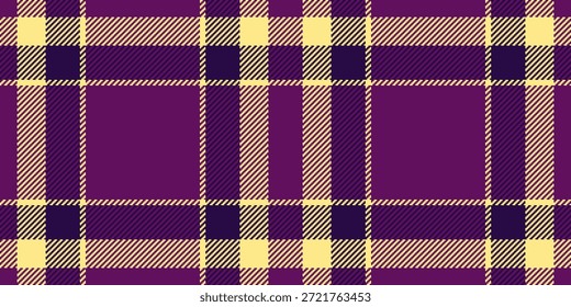 List check seamless textile, eps fabric background pattern. Rustic vector texture tartan plaid in magenta and light goldenrod colors palette.