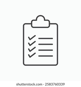 List check vector icon isolated in black line