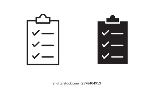 List check vector icon set in black color.