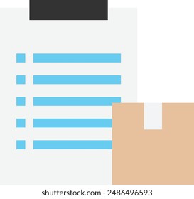 List Checklist Document Icon Vector Flat Illustration