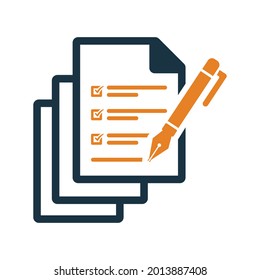 List, checklist icon. Simple color vector.