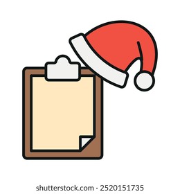 Santa’s list christmas icon vector basic design simple and modern concept graphic