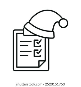 Santa’s list christmas icon vector basic design simple and modern concept graphic