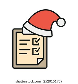 Santa’s list christmas icon vector basic design simple and modern concept graphic