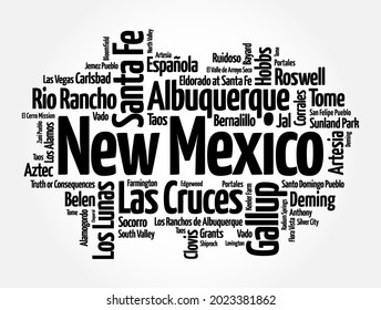 Liste der Städte in New Mexico USA Bundesstaat, Hintergrund des Wortwolken-Konzepts