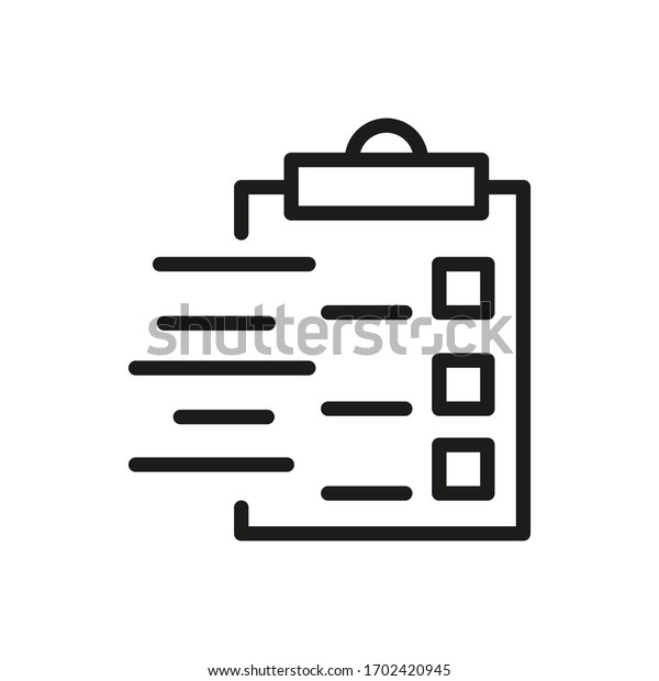 List, Clipboard. Outline
of a vector icon for web design applications isolated on a white
background.