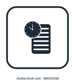 list with clock icon, vector design