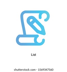 List colorful linear icon vector on white background. Gradiential icon illustration