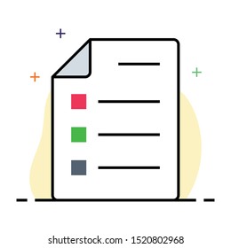 list colour line vector icon