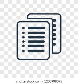 List concept vector linear icon isolated on transparent background, List concept transparency concept in outline style