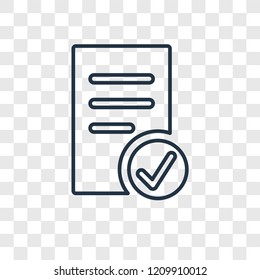 List concept vector linear icon isolated on transparent background, List concept transparency concept in outline style